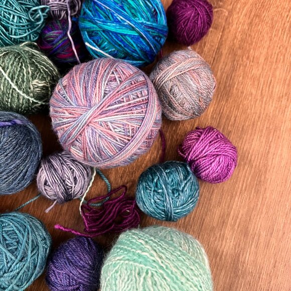 Natural Fiber Hand-Spun Hand Dyed Yarn Remnant Lot - Picture 2 of 16